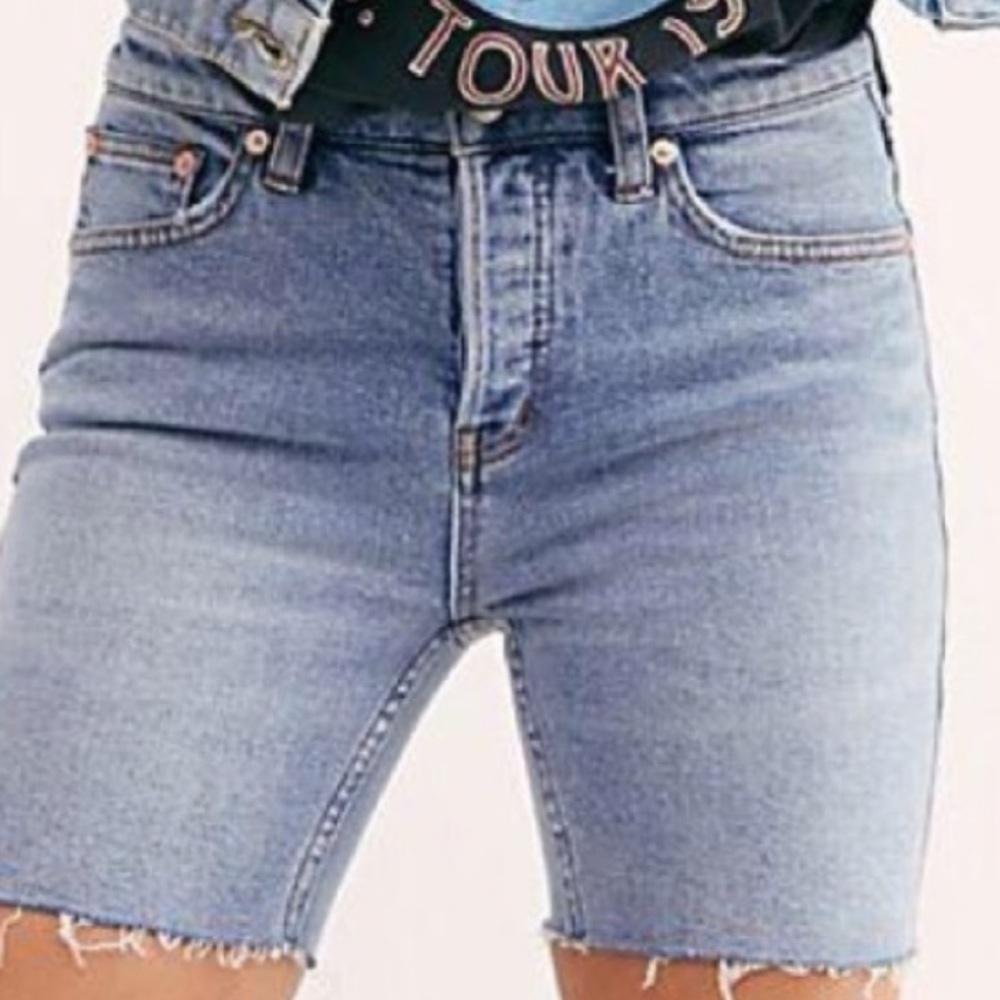 Free People We The Free People Denim Shorts Western Core Coastal Cowgirl Blue - Picture 3 of 15